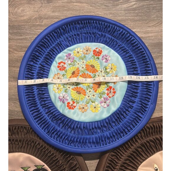 Vintage Bundle Handmade Korean Patchwork Floor Cushion Cover Throw Pillow Satin - Picture 6 of 16